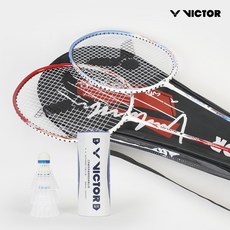 빅터 배드민턴 라켓 POWER TK 8110AL THRUSTER K 2P + 셔틀콕 3P + 라켓커버 세트, 1세트