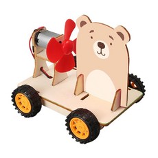 shangren 작용과 반작용력 자동차 모형 DIY 키트 교육용 수제 과학 실험 세트 물리 학습 선물 (어린이용), 목재, 멀티