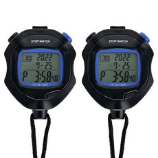 Crepha T - 스포츠 200 랩 스톱워치 TS-S114-BK, 2개, 블랙
