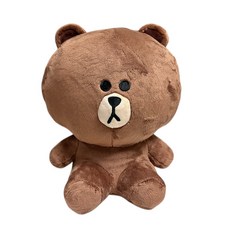 泰迪學園 正版LINE FRIENDS熊大玩偶 娃娃 絨毛玩偶 熊玩偶, 1個, 棕色, 33cm