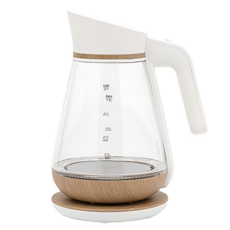 고급 무선 유리 전기주전자 스텐레스필터 1.5리터, 화이트