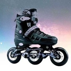 3륜 인라인 스케이 입문용 스케이팅 입문자 3륜인라인, 1개, 1. 블랙 빅 3륜 M(33-37)