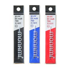 모나미 EX Multi 700 0.5mm 리쥼3 지워지는 리필심 멀티 전용 중성펜 지우는 볼펜심, 1개, 레드