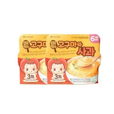 아이배냇 베베 떠먹는 고구마 세트 (6개월부터) 고구마와 사과 90g 3개 기저귀가방 여행, 혼합맛(고구마/사과), 1세트