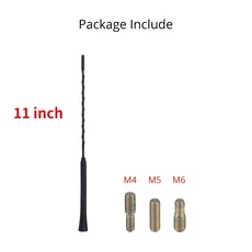 범용 자동차 스테레오 라디오 FM/AM 신호 공중 증폭 안테나 자동차 지붕 마스트 채찍 안테나 9 인치 11, 02 9 inch