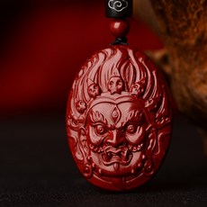 7A級硃砂 天師鍾馗吊墜項鍊 男女士通用 霸氣守護神飾品 高含量硃砂, 1個