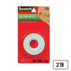 3M)폼양면테이프, 2개, 2115/18mm*1.5m/M325650
