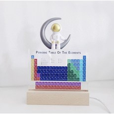 원소주기율표 실물 기호 아크릴 화학 투명 실물원소, 컬러레터 USB조명 + 우주인