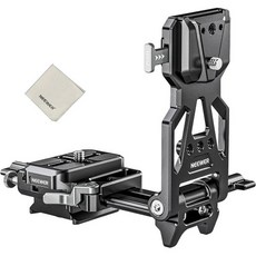 니워 폴더블 V 마운트 배터리 플레이트 아르카 타입 퀵 릴리스 카메라 베이스플레이트 스몰리그 케이지 DJI RS4 RS3 짐벌 PS015 PRO와 호환되는 경량 DSLR, PS015 Pro w/Cleaning Cloth, 1개