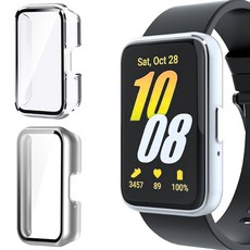 아이비온 갤럭시핏3 풀커버 보호 케이스 2개입, 클리어 + 실버