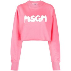 MSGM 로고 프린트 크롭 스웨트셔츠