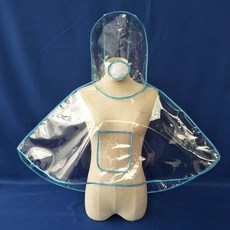 民用防護服 防飛濺 防水防油煙 防塵全封閉頭套, 1個, 透明藍色+成人,175-185身高