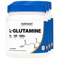 nutricost L-GLU左旋胺基酸保健食品, 3個, 500克