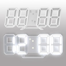 원달러샵 시계 밝기조절 LED 디지털 시계 화이트, 1개