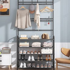 鞋櫃 儲物櫃 衣架 鞋櫃 入口, 黑色