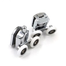 23/25/27mm 아연 합금 더블 휠 슬라이딩 샤워 문짝 롤러 베어링 러너 교체 12-14mm 유리, 23mm, 1-upper 1-down, 1개