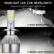 헤드라이트조명 C6 2X H색상 LED 낮은 9003 자동차 라이트 전구 3000K 금색 노란색 빛 조명 색상2W, 02 6000K, 02 902HIR2