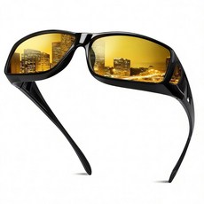 Bio-th 야간 운전 안경 오버 글라스 남성 및 여성용 눈부심 방지 투시경 운전 사이클링 골프용 A07 라이트 블랙 오버사이즈 182418