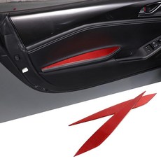 [ 1270143 ] 후디리 리얼 소프트 탄소 섬유 내부 도어 팔걸이 패널 트림 커버 마쯔다 MX-5 2016-2023과 호환 자동차 장식 스티커 액세서리 레드, [ 1270143 ] Hudiriy 리얼 소프트 탄소, 1개