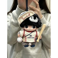 10/15/20cm 인형 가죽 솜깅이 솜인형옷 아이돌 베레모 재킷 귀여운 인형옷 솜인형, 야구 4인조 세트 야구+공+의상+모자