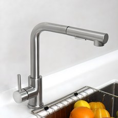 로딘 ㄱ자 싱크대수전 주방수전 무광 스텐 SUS304 씽크대 수도꼭지 교체 ODIN-262, 1개