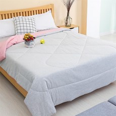 A급 천주 면 에어컨 이불 줄무늬 단인용 일본식 여름 시원한 이불 니트 면 수, 분홍색과 회색의 얇은 스트립, 150x200cm 단일 사람 여름용 이불