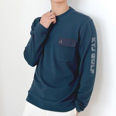 김영주골프 세미 오버핏 티셔츠 KRMT6118 봄 가을 긴팔 라운드티 가슴포켓 데일리 편한티