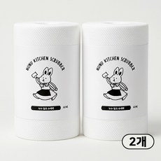 누누레빗 일회용 뜯어쓰는 밀크 수세미, 2개, 60개입, 화이트