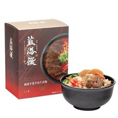 藍海饌 麻辣半筋半肉麵 (2人份) - Q彈麵條、濃郁湯頭，在家輕鬆享受餐廳級美味, 515g, 1個