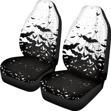 고스 박쥐 자동차 시트 커버 앞좌석 할로윈 범용 보호대 세트 트럭에 적합 2 개, 02 4