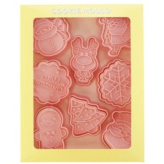 Mian Xiao Xin 비스킷 몰드 DIY 3D 입체 홈베이킹 도구 아이싱 쿠키스탬프 8종 세트 MX001, 크리스마스 A, 1개