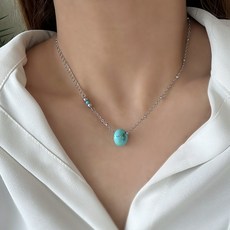 트윈비 써지컬스틸 도넛 링 원석 펜던트 목걸이