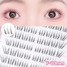 Winkii 노글루속눈썹 짧은 7-10mm 자연스러운 눈꼬리 눈매라인 연장 아이래쉬 80pcs, 1개, 투명라인