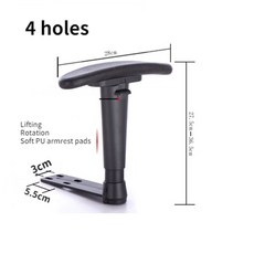 사무실 의자 팔걸이 리프팅 발판 세트 회전 조정 가능한 컴퓨터, A 1pcs