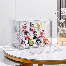 이지유 투명 아크릴 케이스 피규어 레고 가방 보관 장식장, 1개