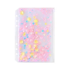 A5 카와이 45매 루스리프 노트 용지 리필 나선형 바인더 색인 내부 페이지 일일 월간, 02 A6용지, 05 pink bag