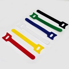 벨크로 케이블 타이 T형 탈부착 찍찍이 밴드 20P, 혼합색상, 20개