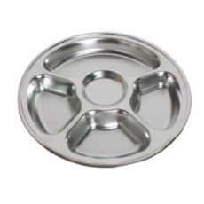 데이브렉 캠핑용 스텐 원형 식판, Siver, 2개