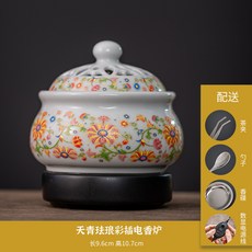 琺琅彩插電香爐 定時調溫恆溫, 14#電香爐琺琅