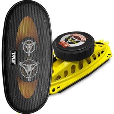 Pyle 차량 3웨이 스피커 프로 4x25.4cm 300W 4옴 미드 카 스테레오 컴포넌트 오디오 사운드 45온스 자석 6.2cm 마운트 OEM PLG41.3 한쌍, 4 x 10 in