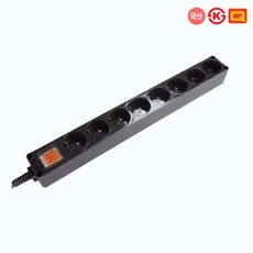 현대일렉트릭 8구 10구 과부하 누전차단 PVC 블랙 멀티탭, 8구 과부하차단 1.5m, 1개