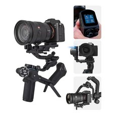 DSLR 미러리스 카메라용 페이유테크 스콜프 짐벌 스태빌라이저 통합 트래킹 소니 캐논 후지 니콘용 3축 카메라 장착 5파운드 페이로드 터치스크린 (Model-Scorp 2)