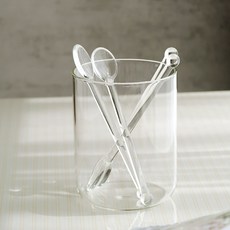 Bestra 내열유리 커피스푼 티스푼 머들러, 2개, 투명