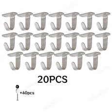 10-30개 천장 걸이 스테인리스 스틸 장식 걸이 주방용 화장실용 옷걸이, 06 20PCS kit 2