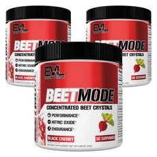 EVLUTIONNUTRITION 비트모드 블랙 체리 맛, 3개, 195g
