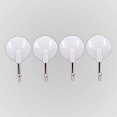H-04 화이트 원형심플행거 4P 글루접착벽면고리, 1개, 상품선택