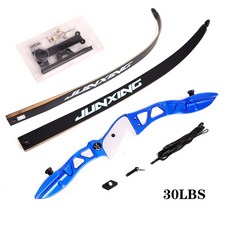 JUNXING F155 리커브 보우 알루미늄 합금 핸들 고강도 유리 섬유 20 32 lbs, RH blue set 30lbs