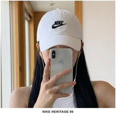 나이키 모자 헤리티지86 퓨추라 워시드 커플 야구 볼캡 씨밀레 패드 증정, 1개, 화이트