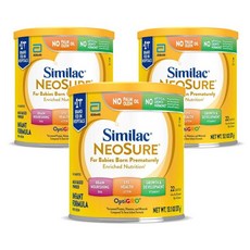 Similac 씨밀락 네오슈어 옵티그로 영아 분유 371g, 3개