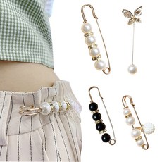 QIDINA 免釘時尚縮腰防走光衣角別針 4入組，免縫固定，防止走光，修飾腰身，多色可選, C, 1個